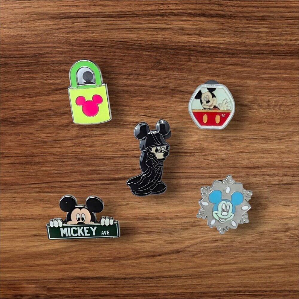 5 Mickey Mouse Disney Parks Trading Pins, Plus 2 Bonus Pins